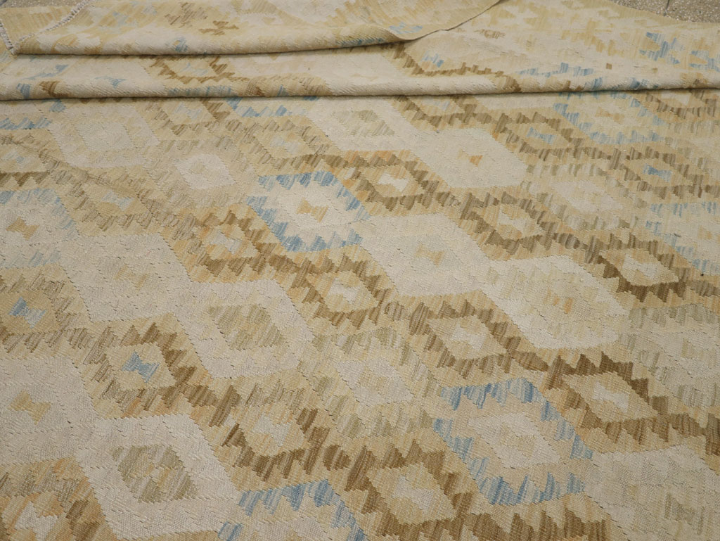 Vintage Turkish Flatweave Kilim Large Room Size Carpet, No.33348 - Gsblank