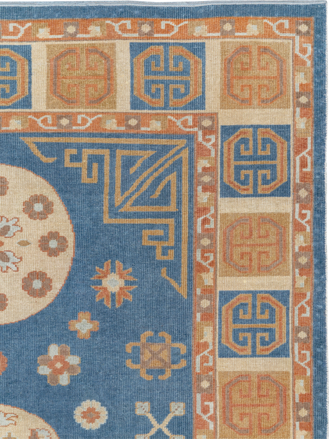 Vintage East Turkestan Khotan Room Size Carpet, No.33352 - Gsblank