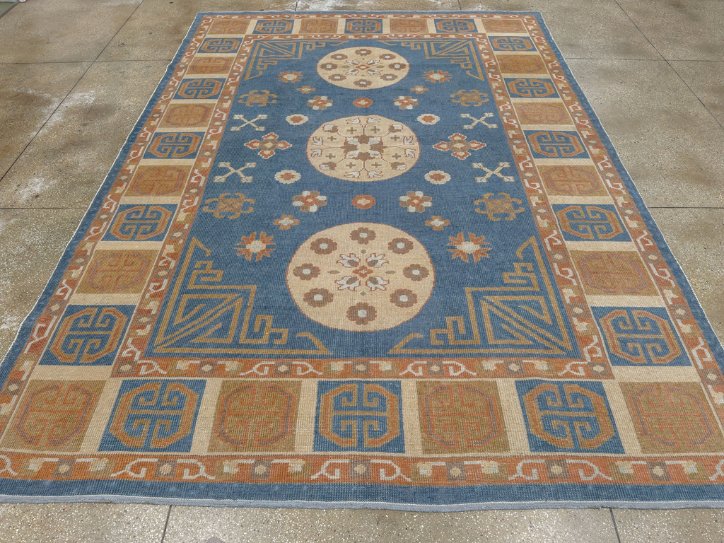 Vintage East Turkestan Khotan Room Size Carpet, No.33352 - Gsblank