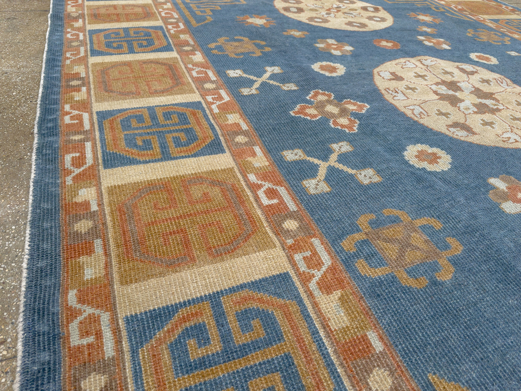 Vintage East Turkestan Khotan Room Size Carpet, No.33352 - Gsblank