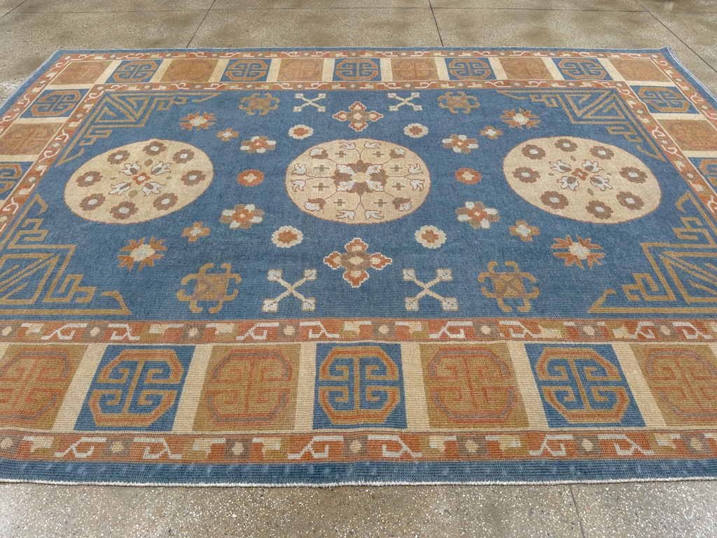 Vintage East Turkestan Khotan Room Size Carpet, No.33352 - Gsblank