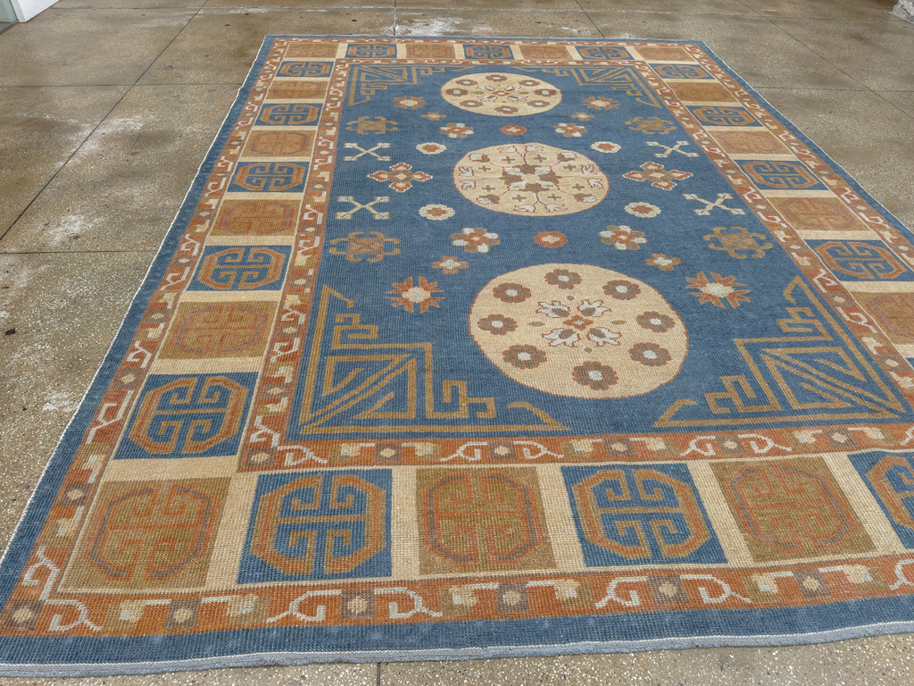 Vintage East Turkestan Khotan Room Size Carpet, No.33352 - Gsblank
