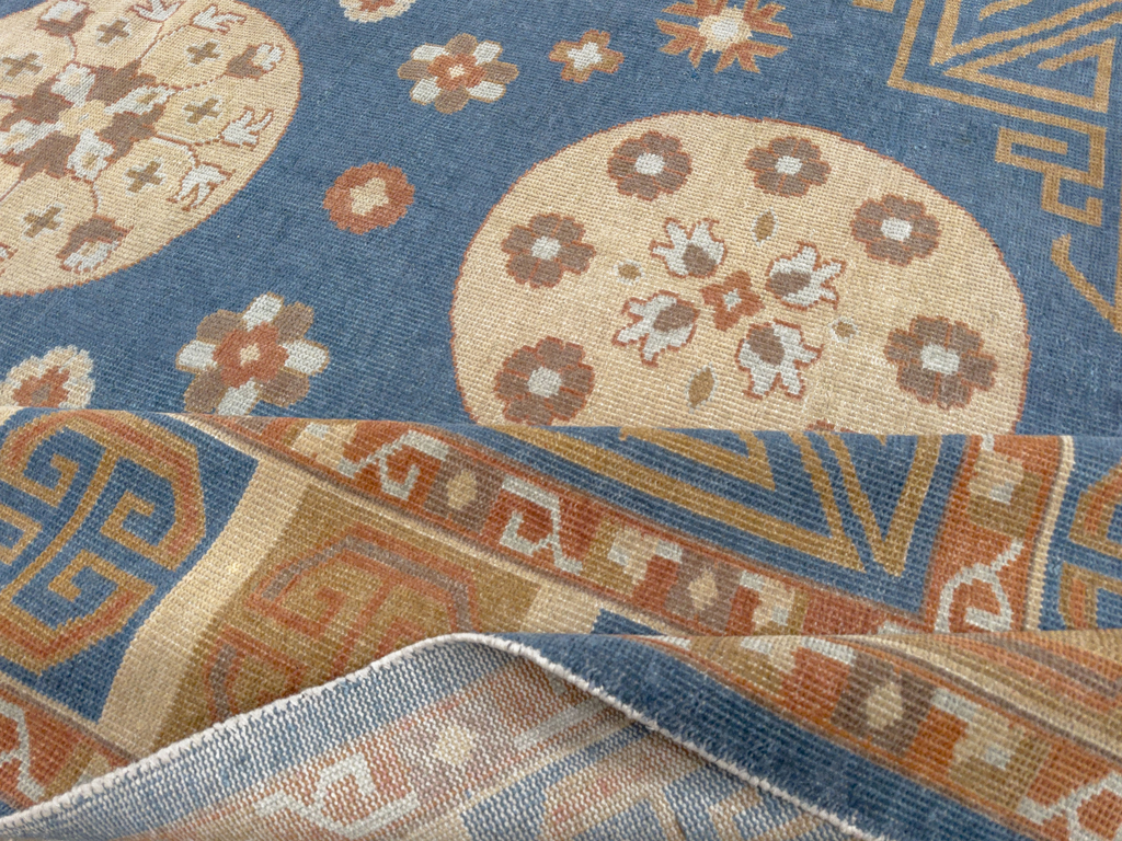 Vintage East Turkestan Khotan Room Size Carpet, No.33352 - Gsblank