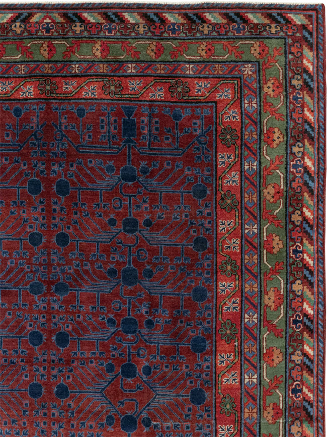 Antique East Turkestan Khotan Accent Rug, No.33356 - Gsblank