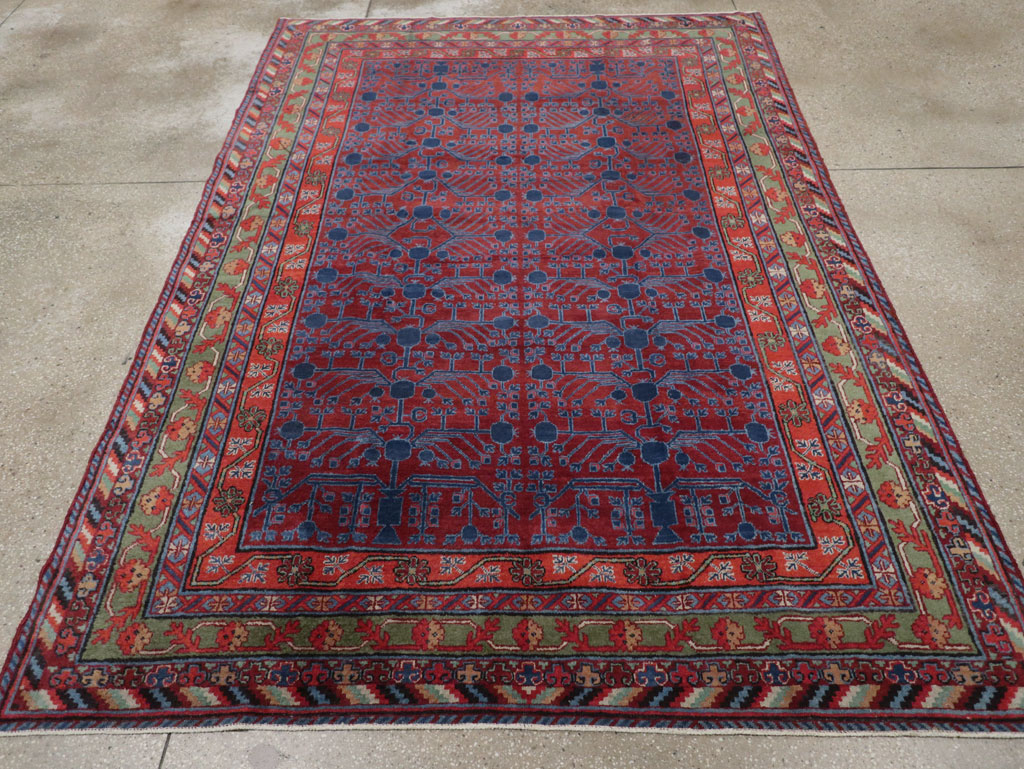 Antique East Turkestan Khotan Accent Rug, No.33356 - Gsblank