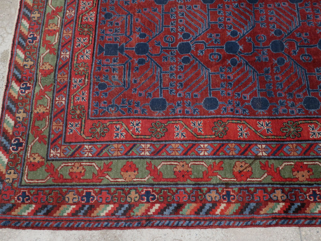 Antique East Turkestan Khotan Accent Rug, No.33356 - Gsblank