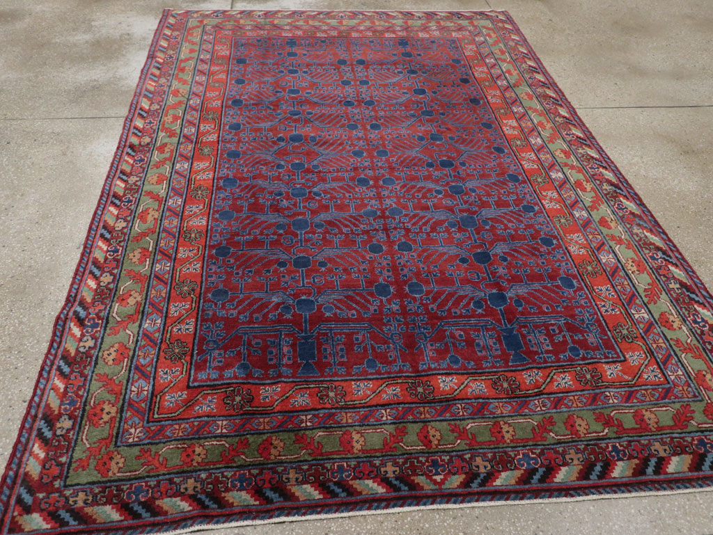 Antique East Turkestan Khotan Accent Rug, No.33356 - Gsblank