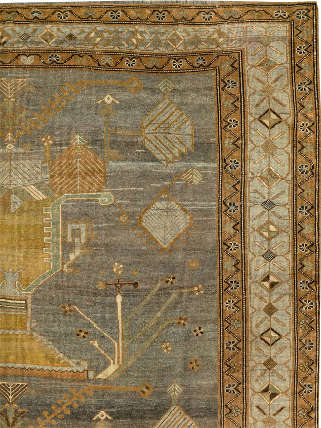 Antique Persian Kurdish Gallery Carpet, No.33359 - Gsblank