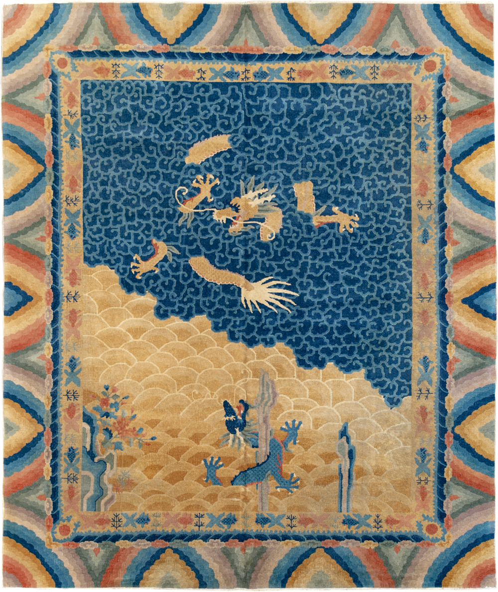 Antique Chinese Dragon Peking Room Size Carpet, No.33365 - Gsblank