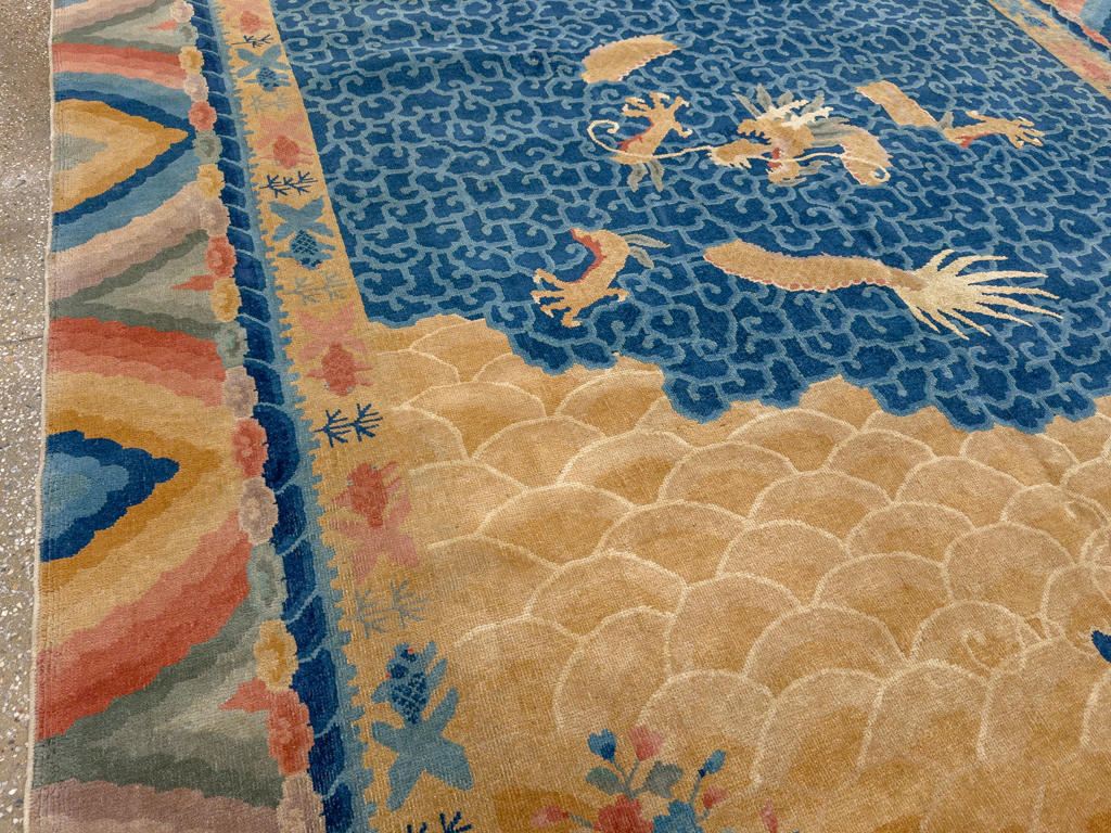 Antique Chinese Dragon Peking Room Size Carpet, No.33365 - Gsblank
