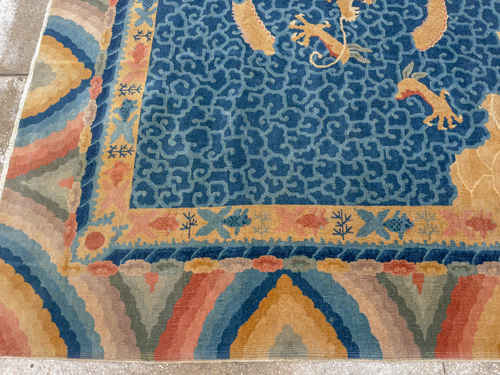 Antique Chinese Dragon Peking Room Size Carpet, No.33365 - Gsblank