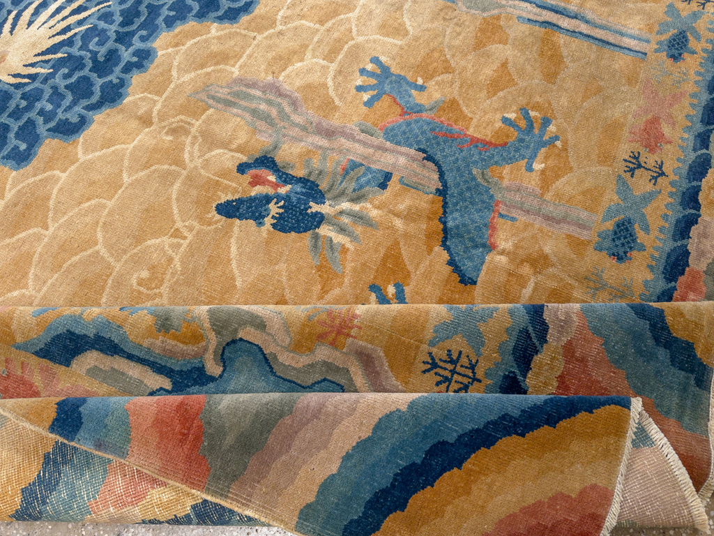 Antique Chinese Dragon Peking Room Size Carpet, No.33365 - Gsblank