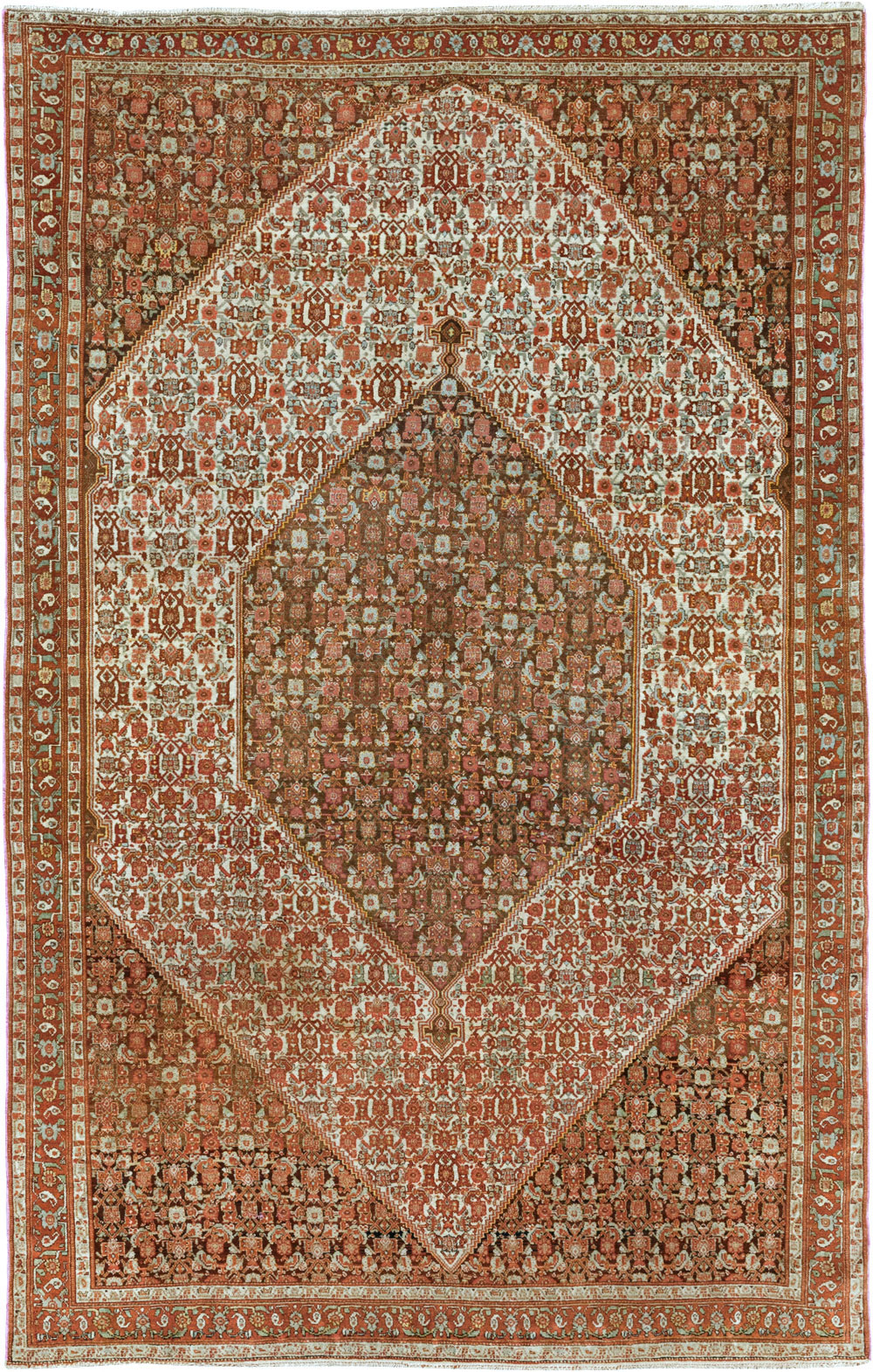 Antique Persian Senneh Accent Rug, No.33366 - Gsblank