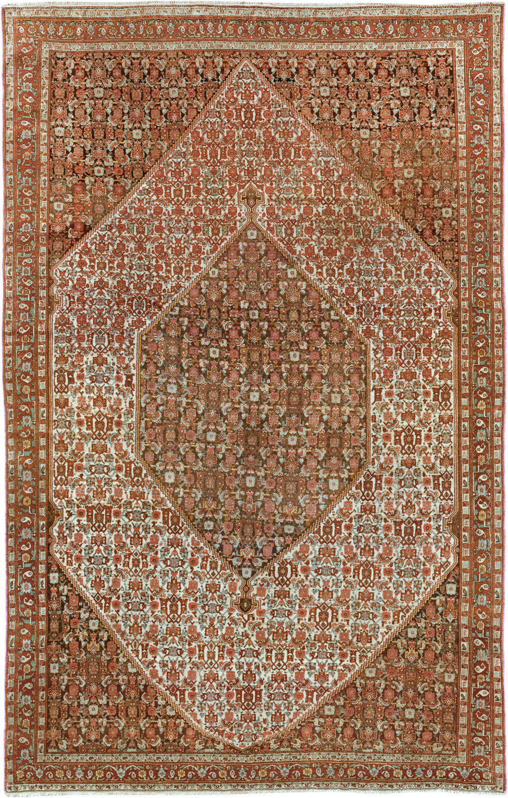 Antique Persian Senneh Accent Rug, No.33366 - Gsblank