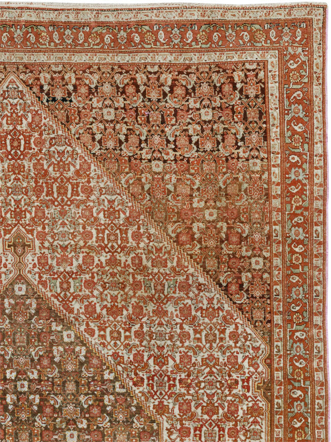 Antique Persian Senneh Accent Rug, No.33366 - Gsblank