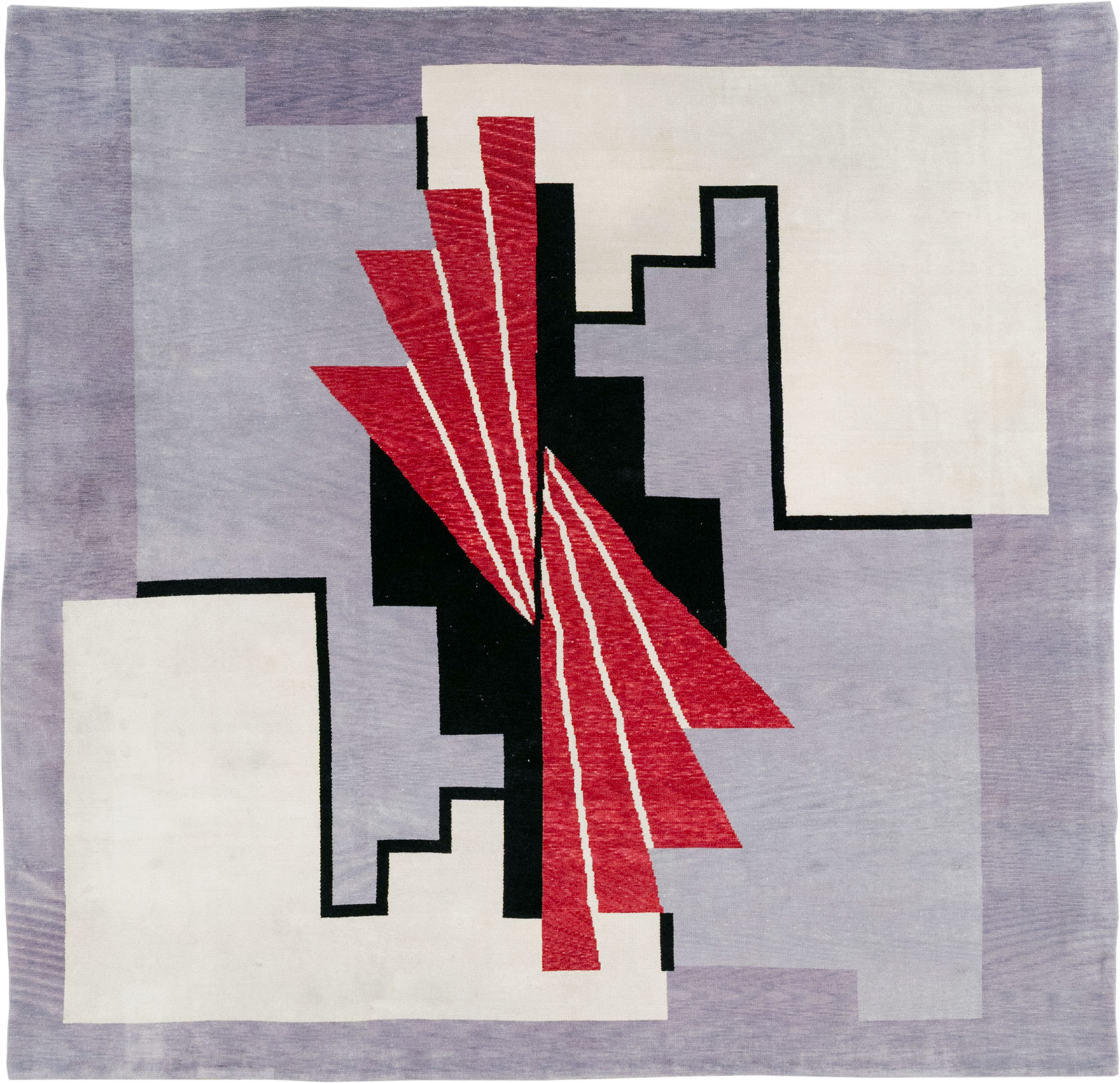 Modern Turkish Art Deco Square Room Size Carpet, No.33368 - Gsblank