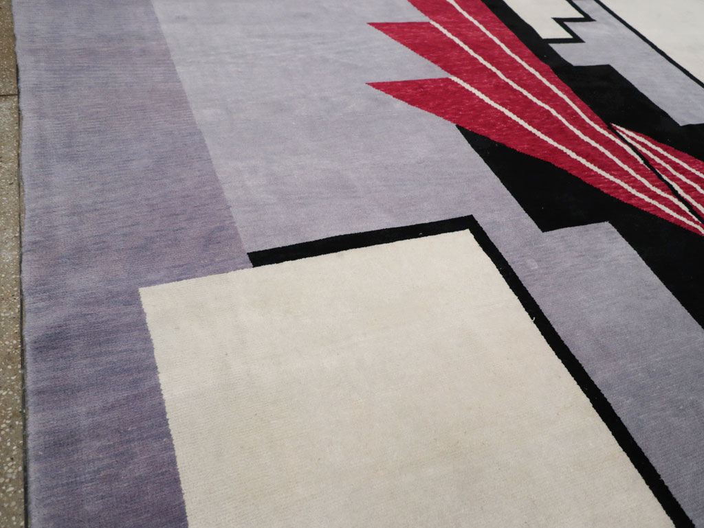 Modern Turkish Art Deco Square Room Size Carpet, No.33368 - Gsblank