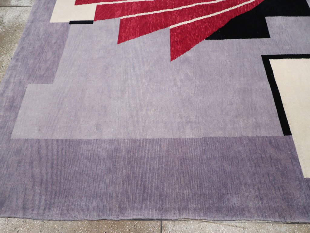 Modern Turkish Art Deco Square Room Size Carpet, No.33368 - Gsblank