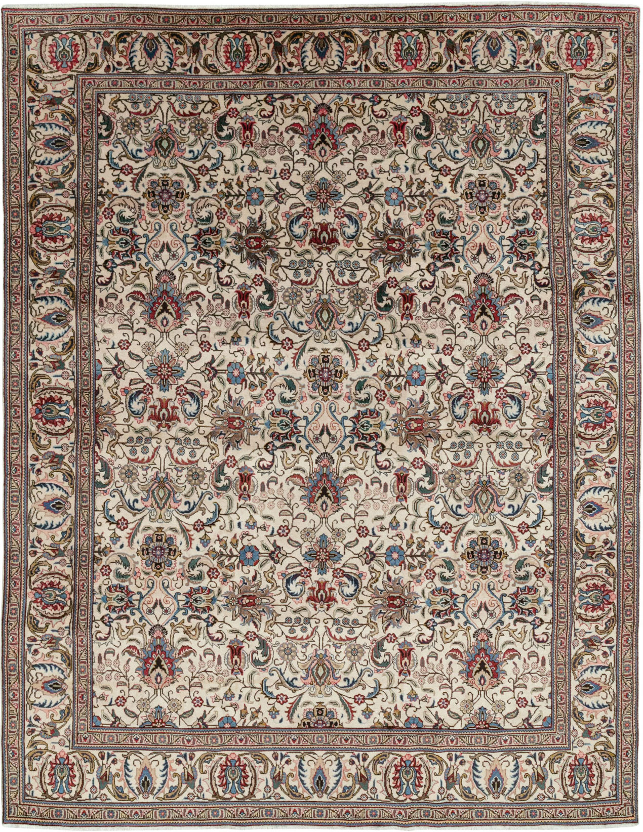Vintage Persian Tabriz Room Size Carpet, No.33375 - Gsblank