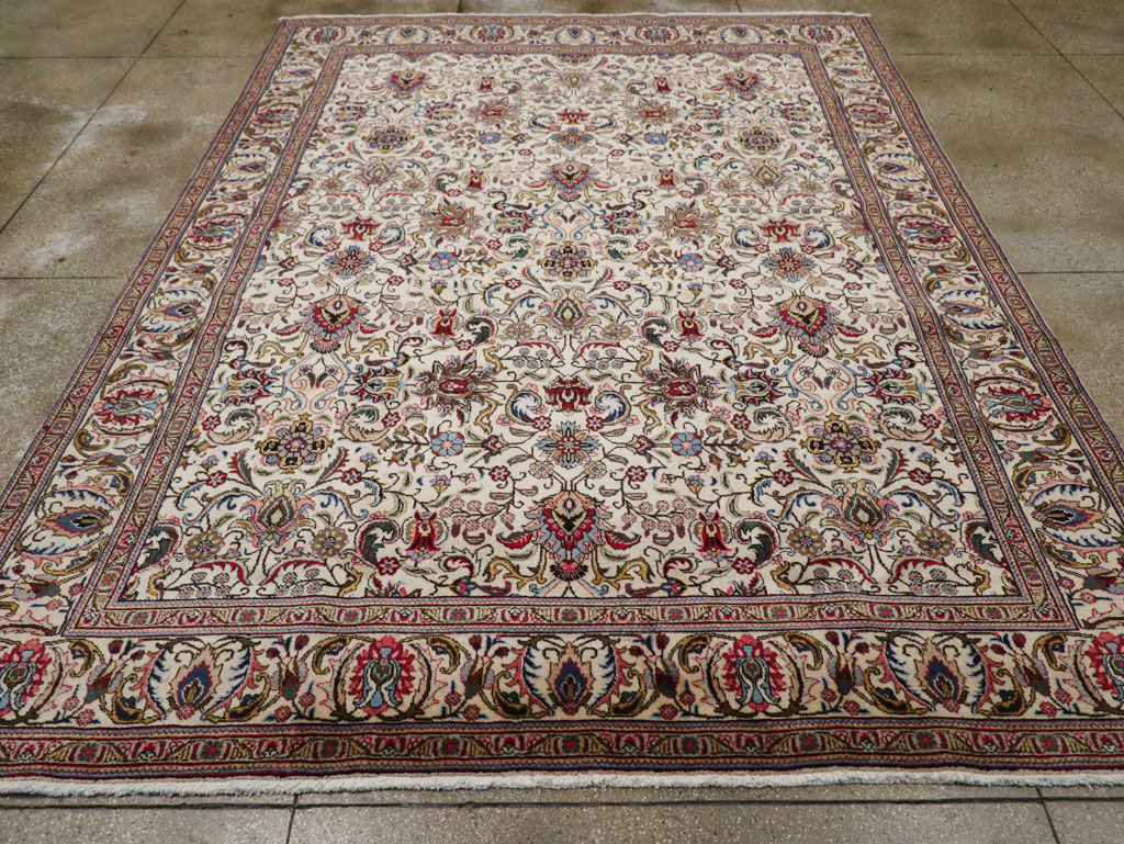 Vintage Persian Tabriz Room Size Carpet, No.33375 - Gsblank
