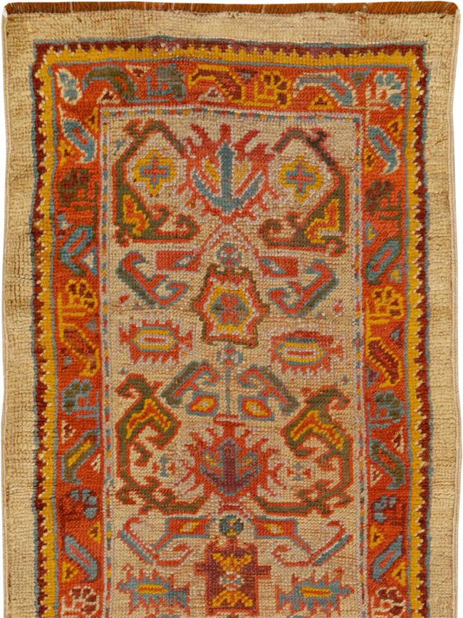 Antique Turkish Oushak Long Runner, No.33379 - Gsblank