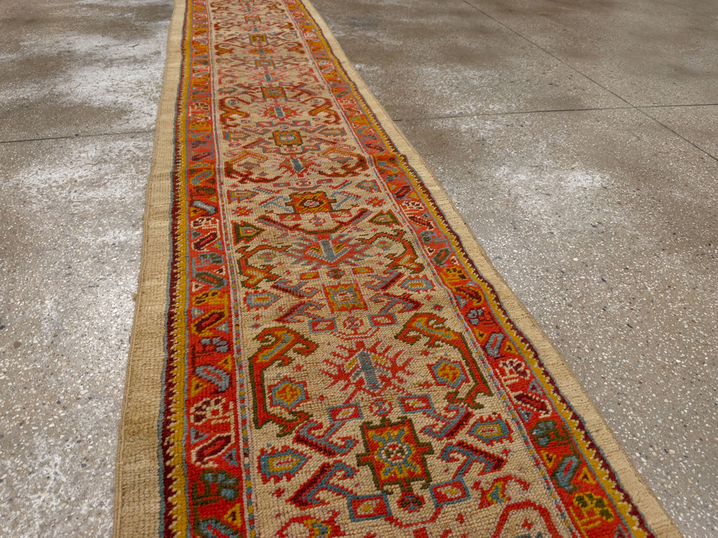 Antique Turkish Oushak Long Runner, No.33379 - Gsblank