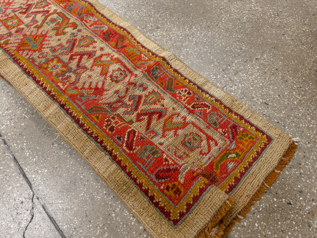 Antique Turkish Oushak Long Runner, No.33379 - Gsblank