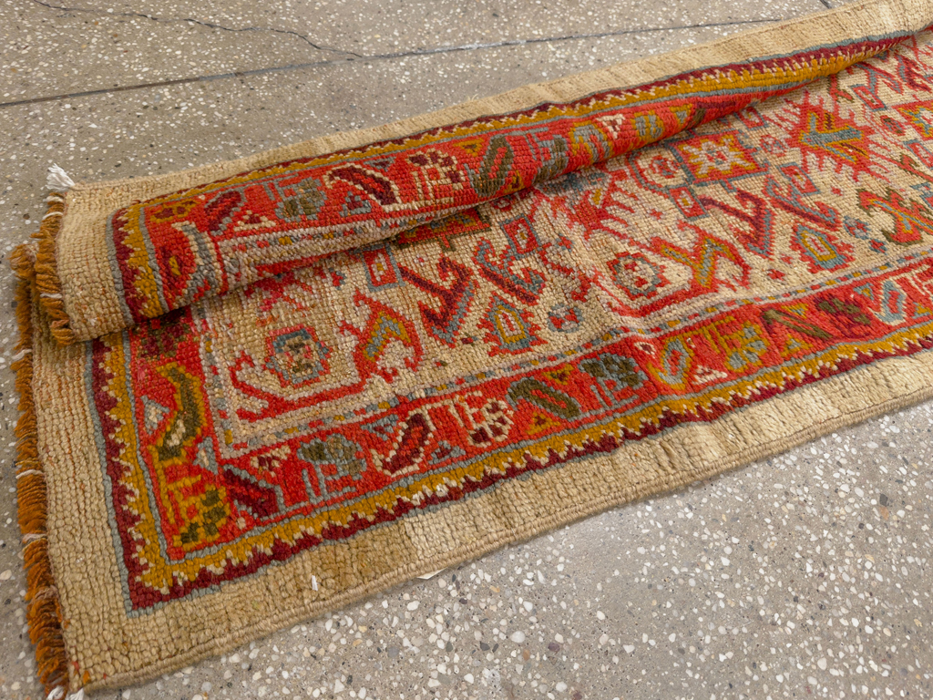 Antique Turkish Oushak Long Runner, No.33379 - Gsblank