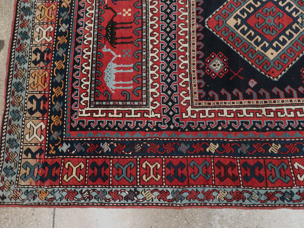 Antique Caucasian Karabagh Accent Rug, No.33380 - Gsblank