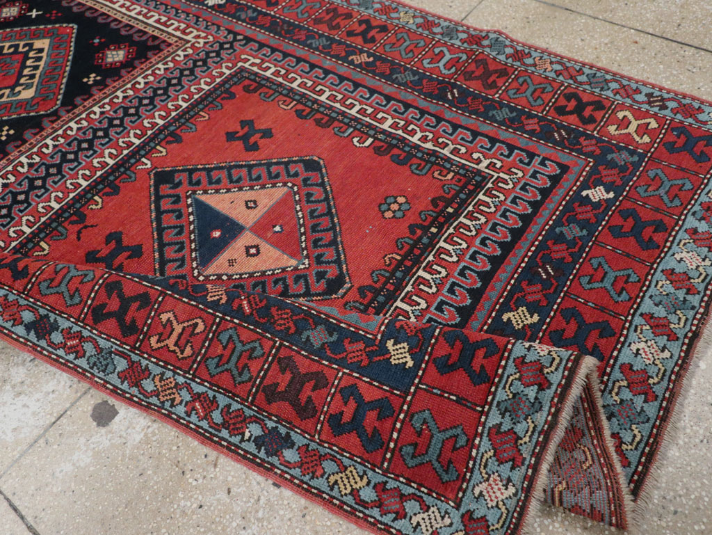 Antique Caucasian Karabagh Accent Rug, No.33380 - Gsblank