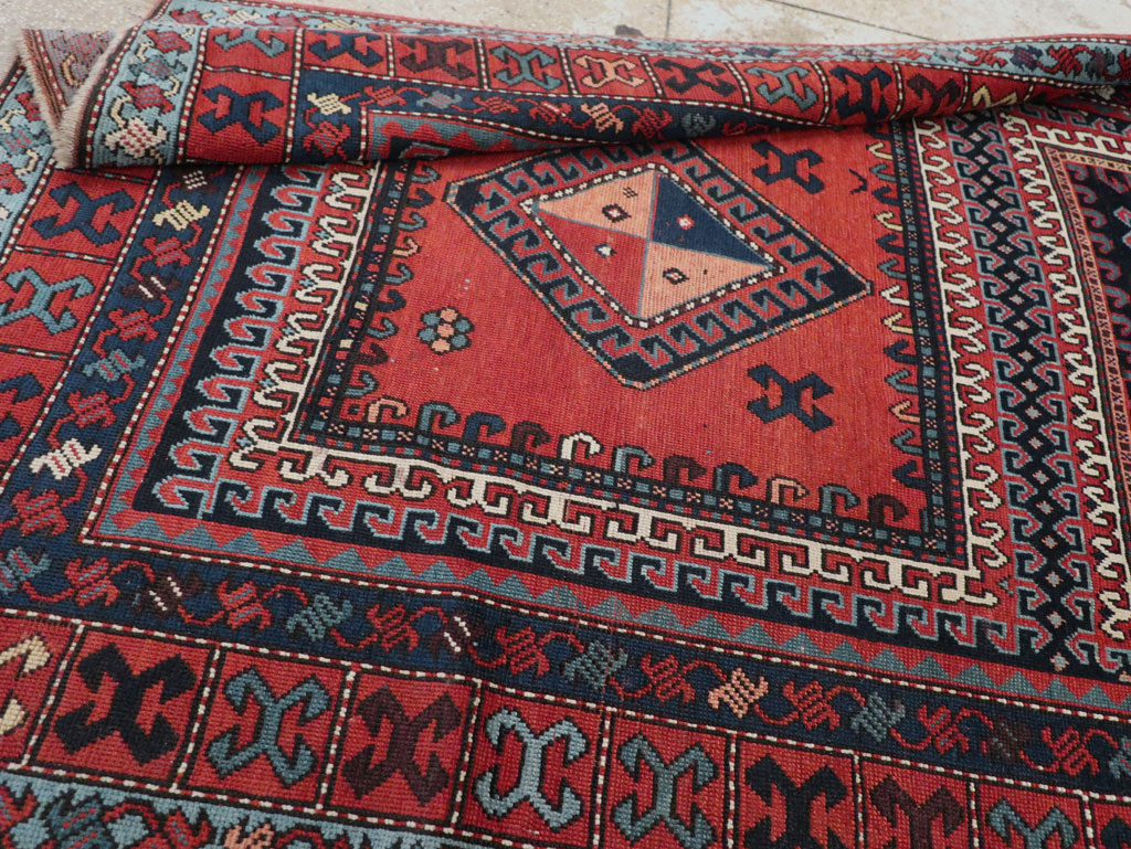 Antique Caucasian Karabagh Accent Rug, No.33380 - Gsblank