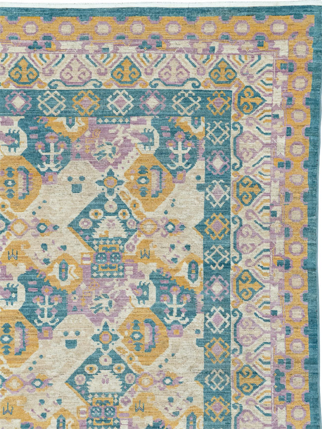 Modern East Turkestan Khotan Room Size Carpet, No.33391 - Gsblank