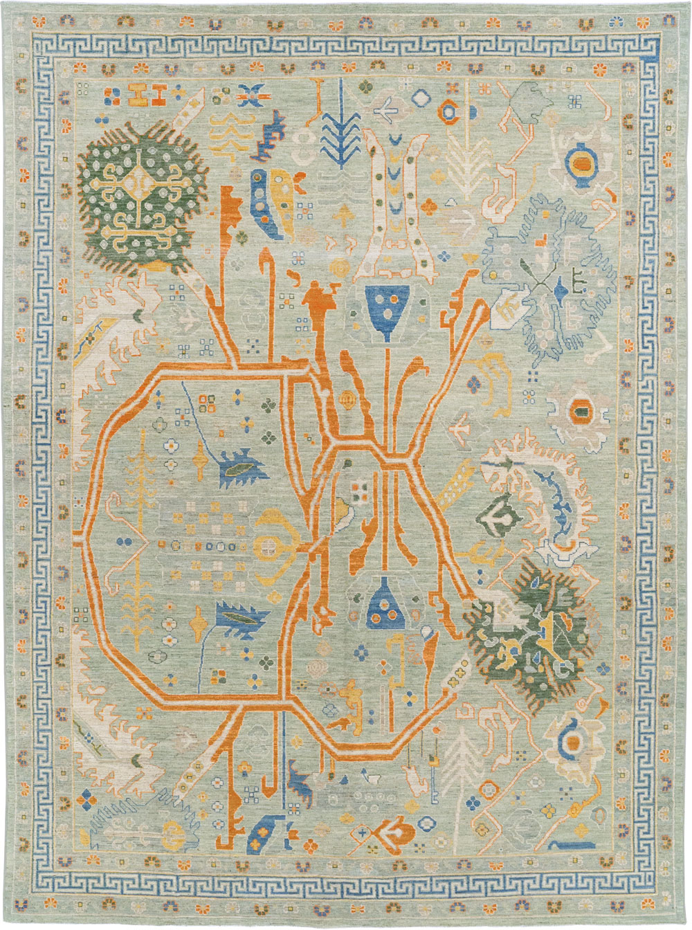 Modern East Turkestan Khotan Room Size Carpet, No.33394 - Gsblank