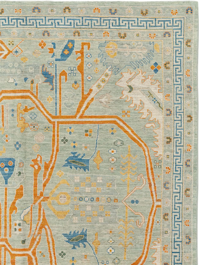 Modern East Turkestan Khotan Room Size Carpet, No.33394 - Gsblank