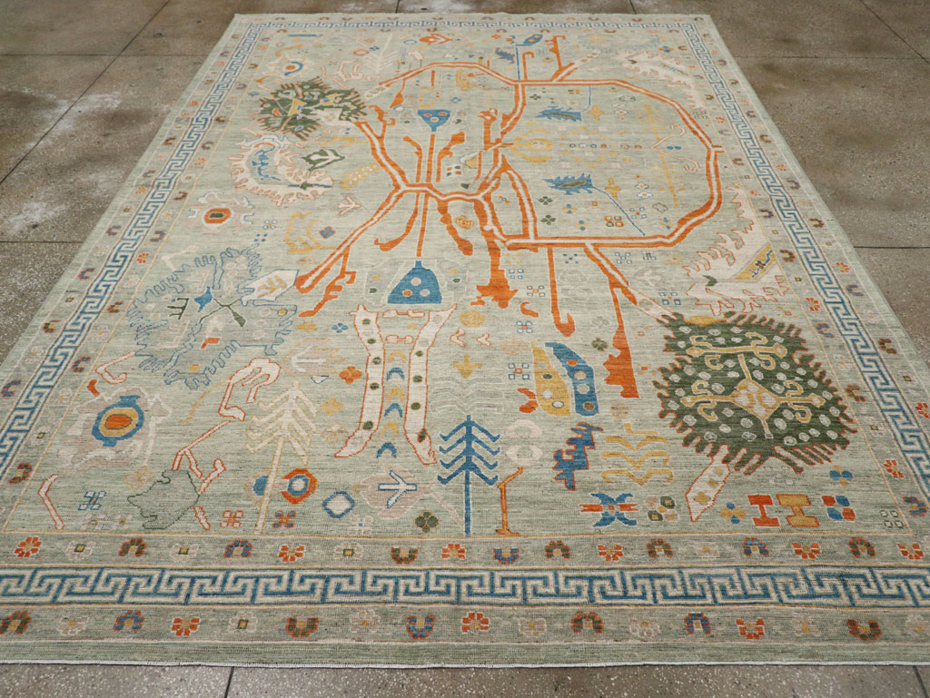 Modern East Turkestan Khotan Room Size Carpet, No.33394 - Gsblank
