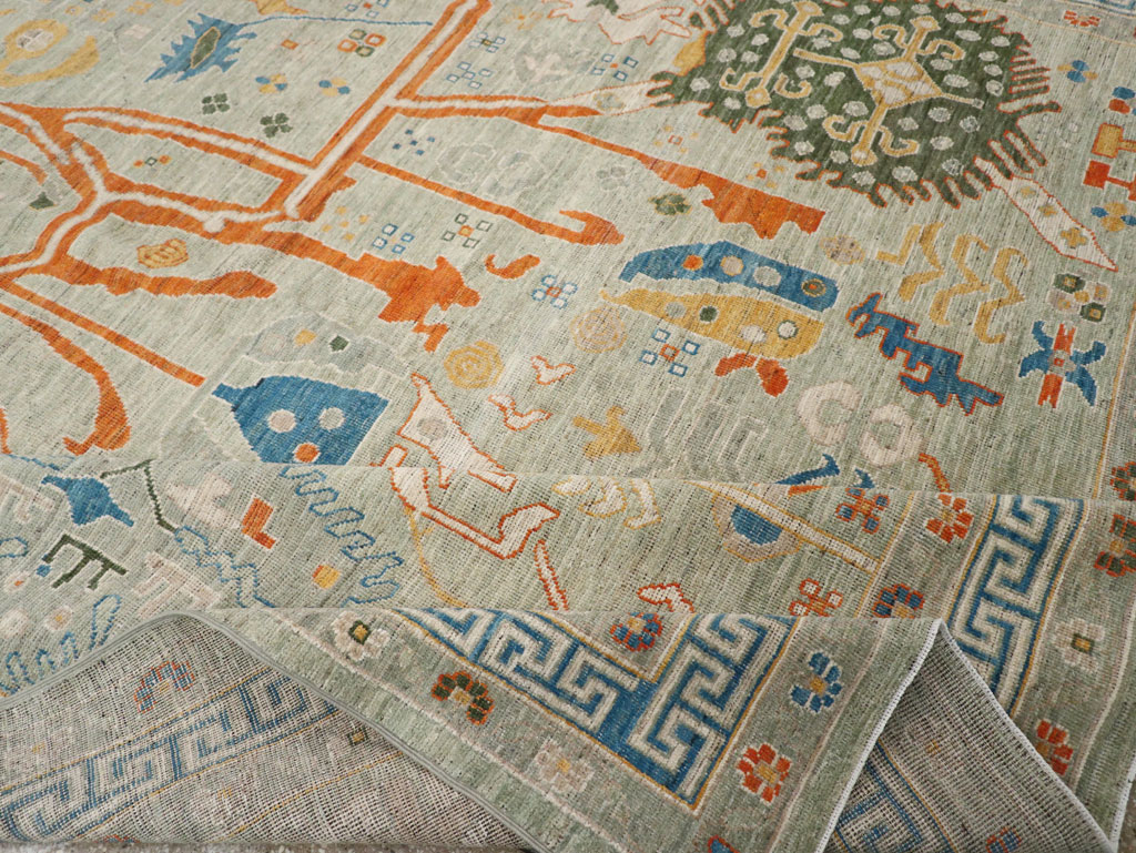 Modern East Turkestan Khotan Room Size Carpet, No.33394 - Gsblank