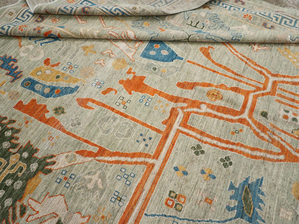 Modern East Turkestan Khotan Room Size Carpet, No.33394 - Gsblank