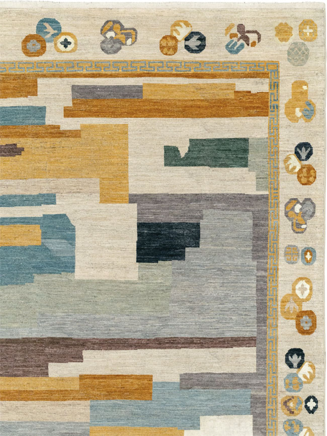 Modern East Turkestan Khotan Large Room Size Carpet, No.33395 - Gsblank