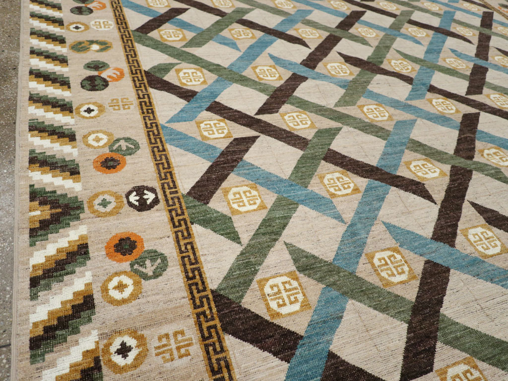 Modern East Turkestan Khotan Room Size Carpet, No.33396 - Gsblank