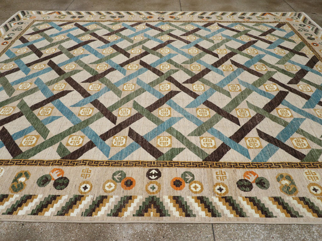 Modern East Turkestan Khotan Room Size Carpet, No.33396 - Gsblank