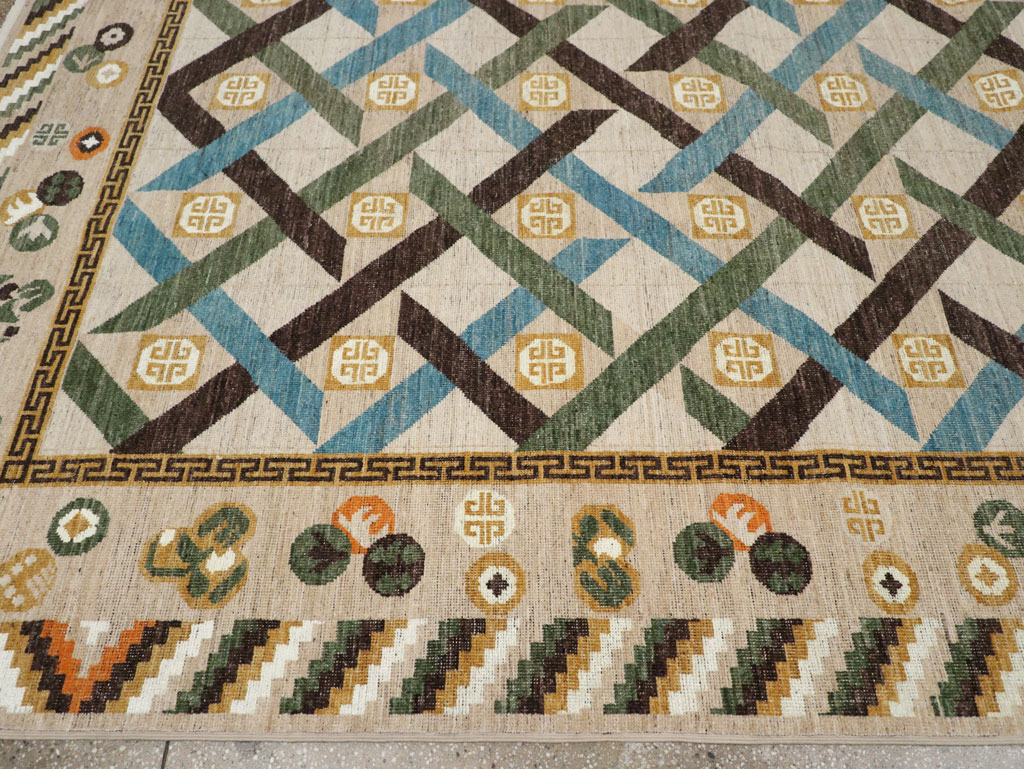 Modern East Turkestan Khotan Room Size Carpet, No.33396 - Gsblank