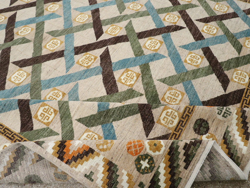 Modern East Turkestan Khotan Room Size Carpet, No.33396 - Gsblank