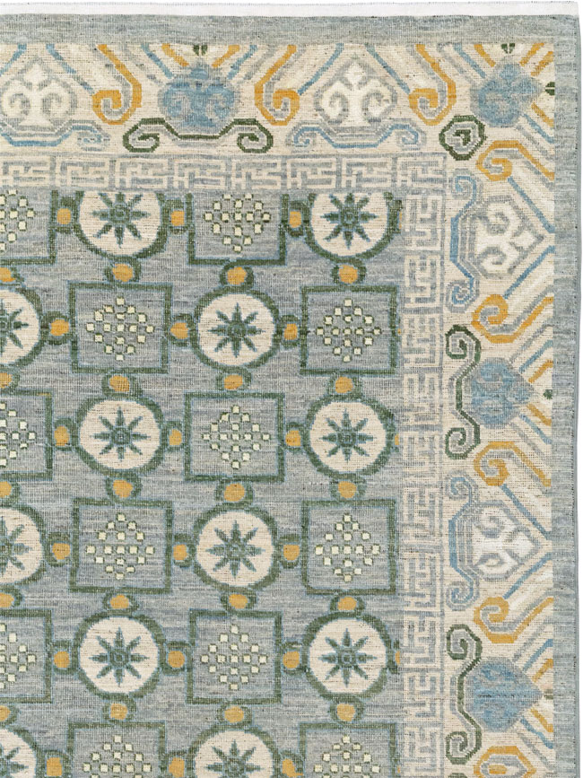 Modern East Turkestan Khotan Room Size Carpet, No.33397 - Gsblank