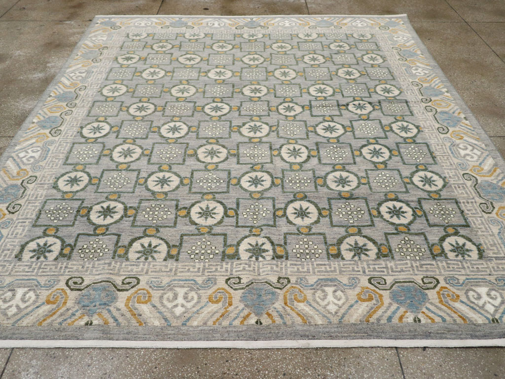 Modern East Turkestan Khotan Room Size Carpet, No.33397 - Gsblank