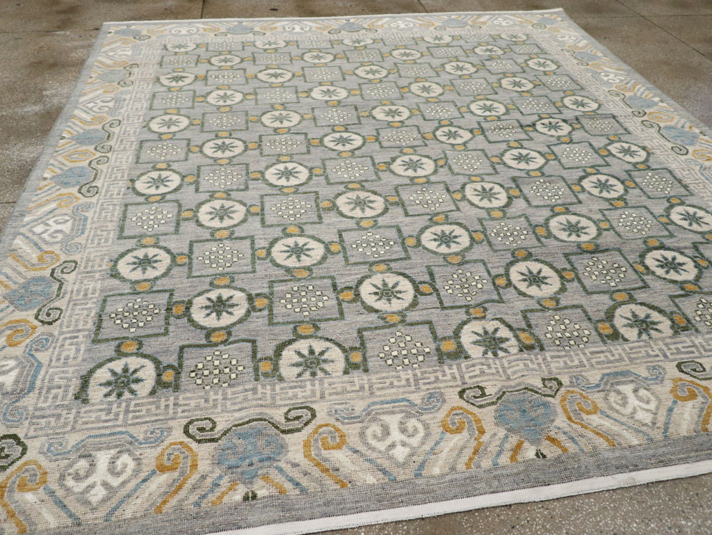 Modern East Turkestan Khotan Room Size Carpet, No.33397 - Gsblank