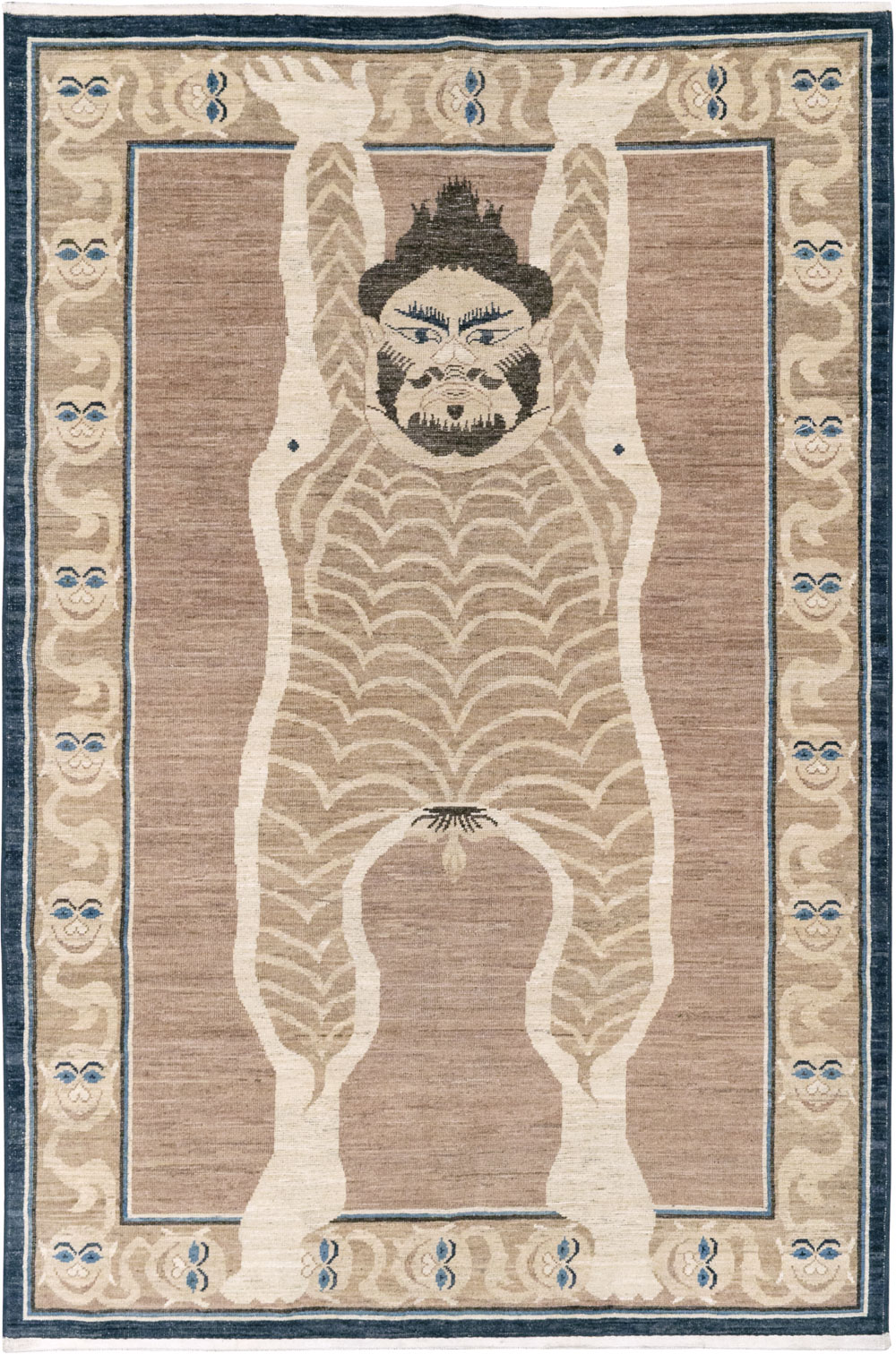 Modern East Turkestan Khotan Pictorial Accent Rug, No.33398 - Gsblank