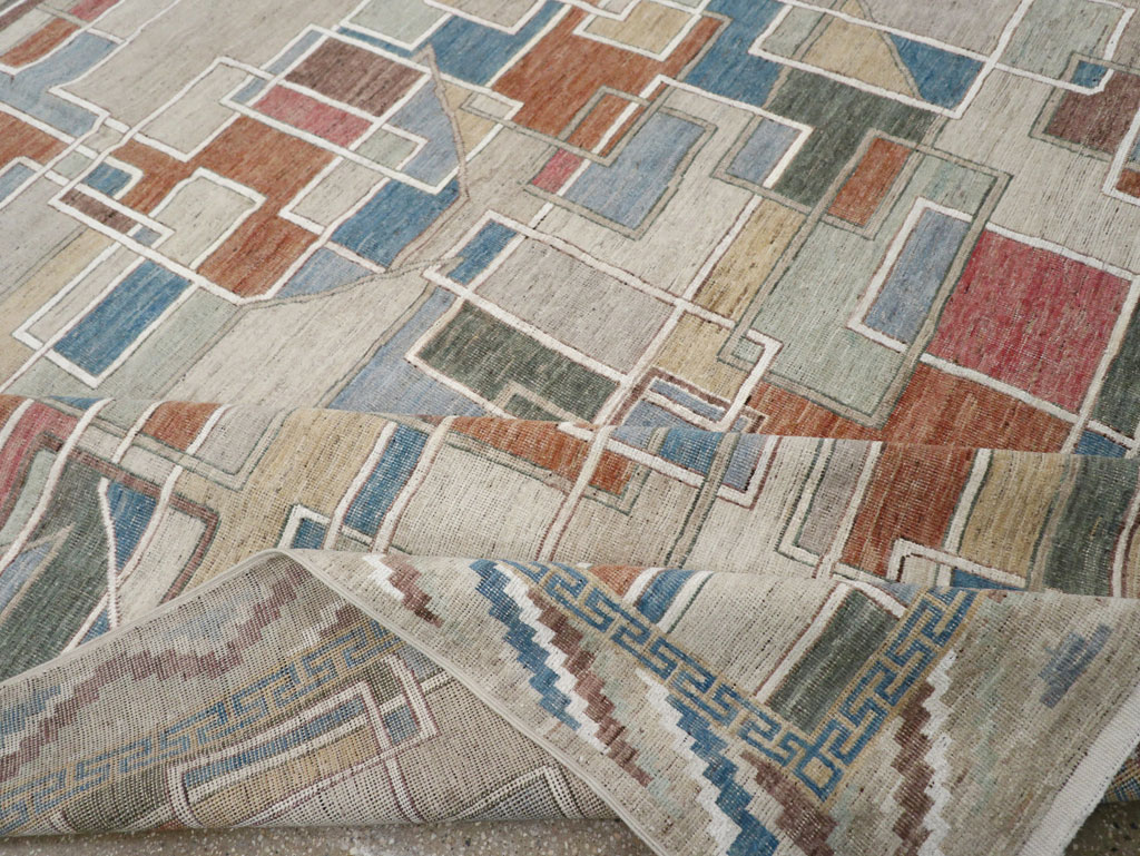 Modern East Turkestan Art Deco Room Size Carpet, No.33399 - Gsblank