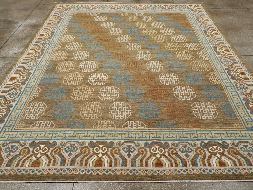 Modern East Turkestan Khotan Room Size Carpet, No.33400 - Gsblank