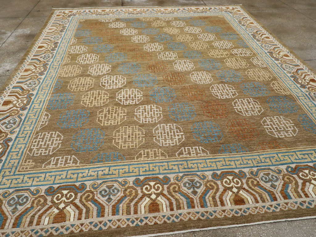 Modern East Turkestan Khotan Room Size Carpet, No.33400 - Gsblank