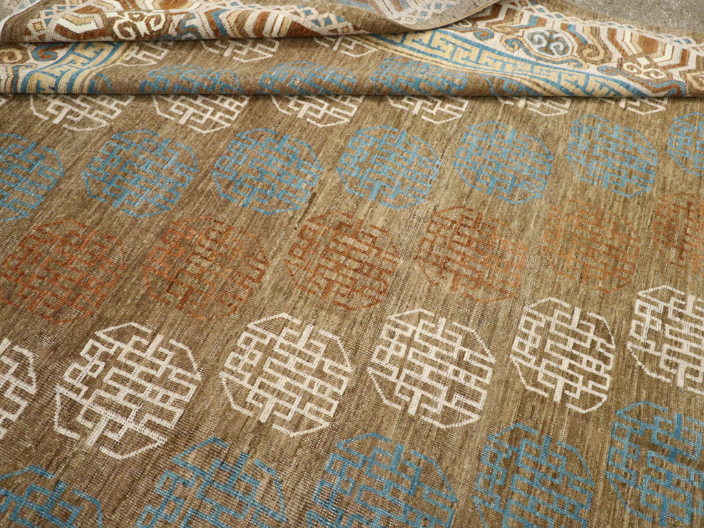 Modern East Turkestan Khotan Room Size Carpet, No.33400 - Gsblank